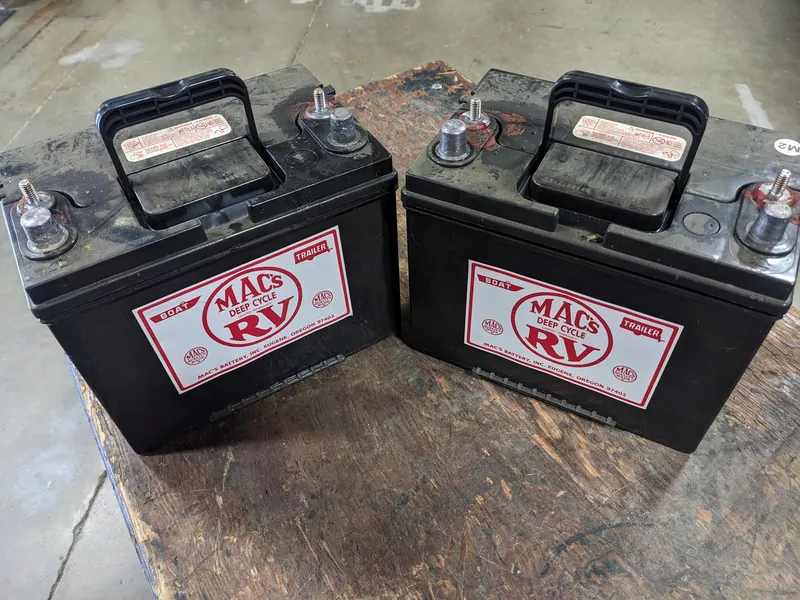Pair of Mac's Deep Cycle RV / boat / trailer batteries from 2012